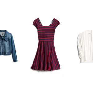Navy and Red Market & Spruce Copper Knit Dress